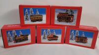 Vintage Holiday Express Santa Christmas Train Holiday Home Decor , Set of 5 - Complete. Boxes measure 5.5"&times;2 &frac14;"&times;3 ⅝"