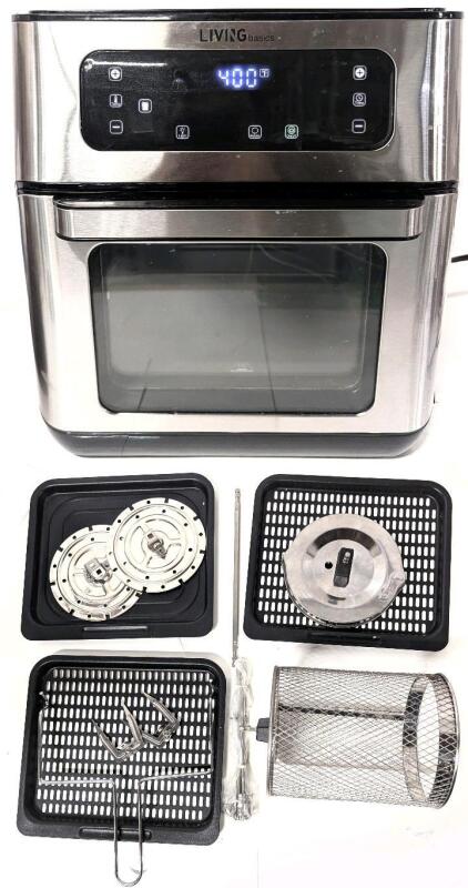 LIVINGBasic 10.5-Quart Air Fryer Oven, Rotisserie Oven, 1500W Electric, Model LB-TXFC-DT10LA, Tested For Power