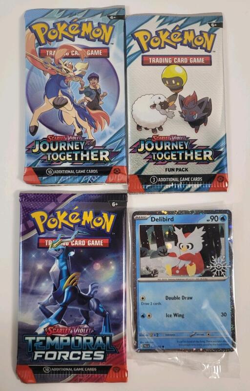 Pok&eacute;mon TCG Sealed Trading Card Packs (3) & Pok&eacute;mon Sealed Card .