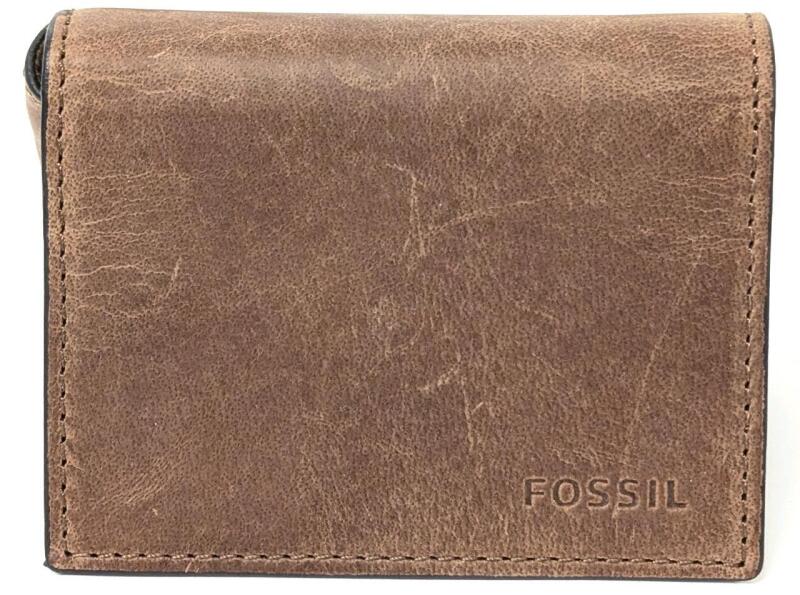 New FOSSIL Derrick Execufold Brown Leather Bifold Wallet ML3700209, Retails $83