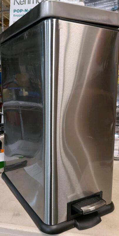[Denting Present] As New Type A Stainless Steel Garbage Can, 40-L. Retails for $100 in New Condition.