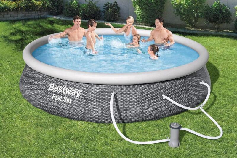 New HydroForce Rattan Quick Set Inflatable Pool with Pump, 13'x 33" Retails for $200