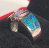 Tulu & Co. Sterling Silver Blue Fire Opal & Amethyst Inlay Women's Ring , Size 6 - 3