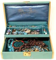 Assorted Jewelry For Repair & Crafting in Farrington USA 2-Tier Jewelry Box (No Key) 6.5" &times; 9.65" &times; 3" Tall