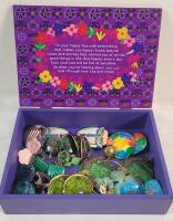 Wooden Whimsical Box w/14 Pairs Pierced Earring Sets