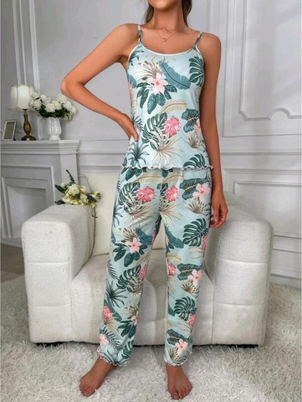 New Size Med Women's 2pc Tropical Tank Pajama Set