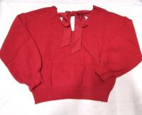 New sz L Women's Red Sweater with Bow
