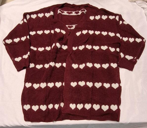 New sz 2XL Women's Heart Cardigan Sweater