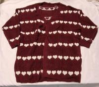 New sz 2XL Women's Heart Cardigan Sweater