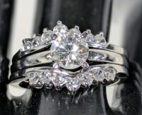 Gorgeous 3pc Size 10 Marked NV Nevada Plated Ring Stack