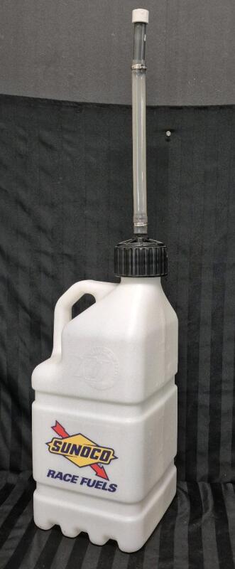 As New 20L Sunoco Race Fuel Jug 9" L by 9" W by 23" H