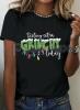 New Women&rsquo;s Size Large Feeling Grinchy Today T-Shirt &ndash; Funny Dr. Seuss Inspired Christmas Graphic Tee Machine Short Sleeve Washable 95% Polyester 5% Spandex stock photo added