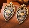 Vintage Inspired Bohemian 18K Gold-Plated Alloy Earrings with Imitation Pearl & Colorful Enamel Bird Design Stamped 925 Sterling Silver Posts approximately 2.5 x 1.3&rsquo;&rsquo; stock photos added - 4