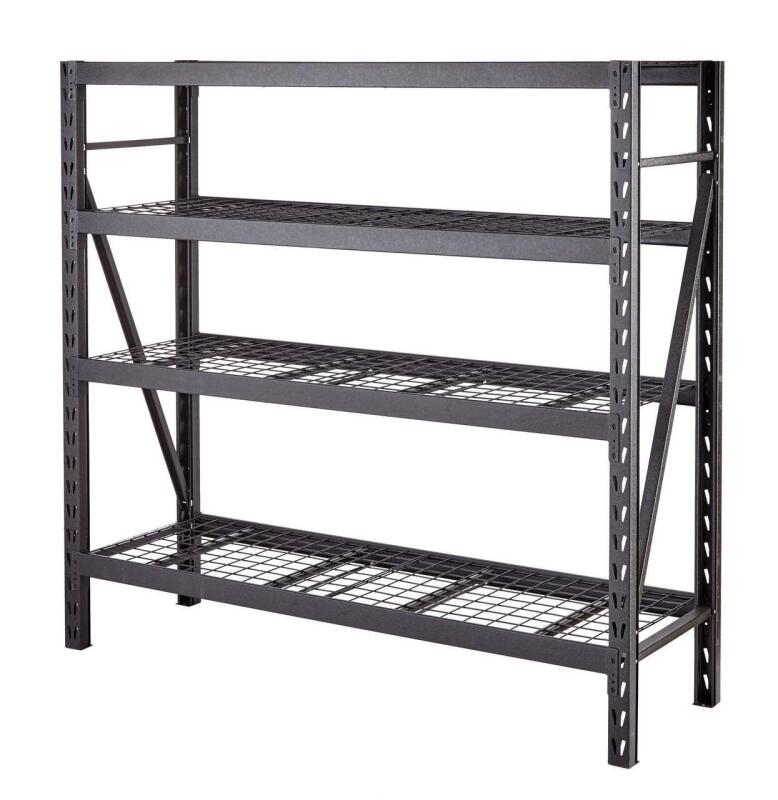 As-New MAXIMUM Adjustable 4-Shelf Heavy Duty Steel Metal Storage Rack / Shelving Unit, 77 x 24 x 72-in - Retails for $289.99 [48 Hour R&T Warranty, See Description]