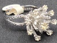 Sz 8 Ring Stamped 18K HGF Clear Stones