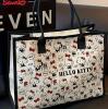New Sanrio Hello Kitty Large Capacity Canvas Tote Bag, Multi-Functional Zipper Shoulder Bag, Lightweight Outings, and Travel Storage approximately 11.8 x 15&rsquo;&rsquo; Stock photos added