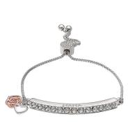 New SWAROVSKI Crystals BRILLIANCE "Nana" Plated Bar Charm Bracelet, 10mm &times; 10" Long, Nickel Free, Retails $50