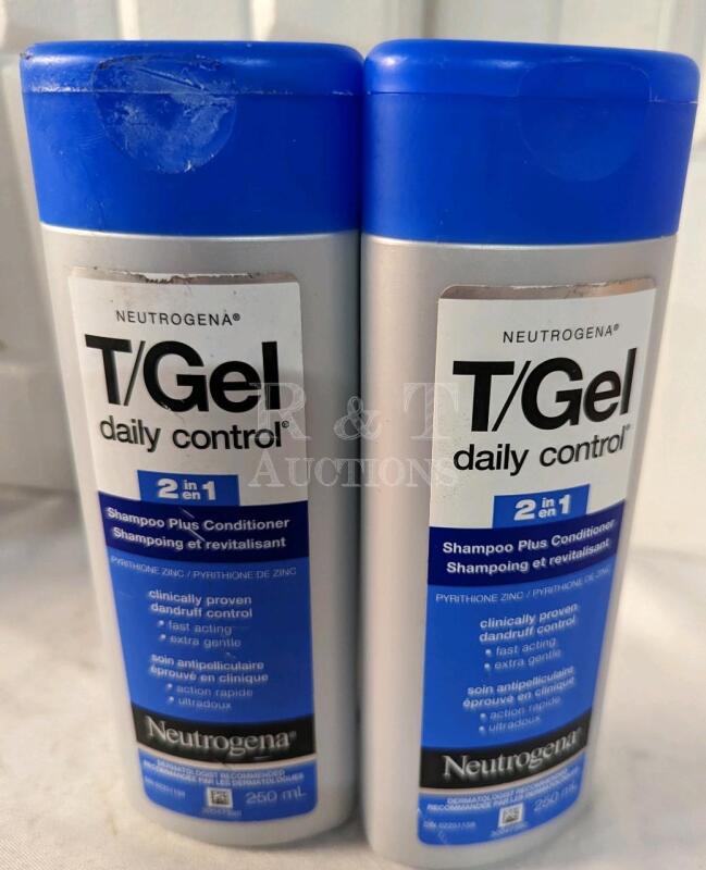 2 New Neutrogena T/Gel Daily Control 2 in 1 Shampoo and Conditioner. 250ml bottles