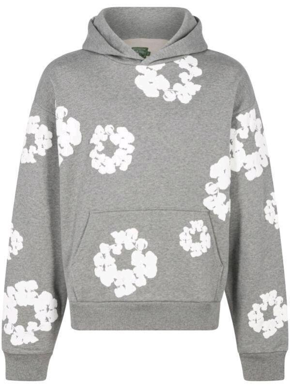New Women's Size Large DENIM TEARS " The Cotton Wreath " Hoodie , Grey . Retail $400
