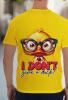 New Size XXL Men&rsquo;s Funny "I Don't Give a Duck!" Cartoon Duck Graphic T-Shirt Vibrant Yellow Casual Short Sleeve Round Neck Tee with Orange Duck & Glasses Design Machine Washable 95% Polyester 5% Spandex Stock photos added - 2