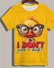 New Size XXL Men&rsquo;s Funny "I Don't Give a Duck!" Cartoon Duck Graphic T-Shirt Vibrant Yellow Casual Short Sleeve Round Neck Tee with Orange Duck & Glasses Design Machine Washable 95% Polyester 5% Spandex Stock photos added - 3