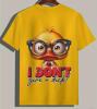 New Size XXL Men&rsquo;s Funny "I Don't Give a Duck!" Cartoon Duck Graphic T-Shirt Vibrant Yellow Casual Short Sleeve Round Neck Tee with Orange Duck & Glasses Design Machine Washable 95% Polyester 5% Spandex Stock photos added - 4