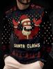 New Size XXL Men&rsquo;s Christmas Santa Claus Futurama Zoidberg Style 3D Print Long Sleeve T-Shirt - & Red Holiday Design with Santa Hat & Snowflakes, Casual Round Neck Winter Warmth Machine Washable 100% Polyester Stock photos added