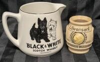 Vintage Black & White Scotch Whisky Pitcher +