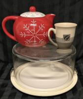 Kitchen Dish Lot - Russ Teapot, Mug & Cake Holder
