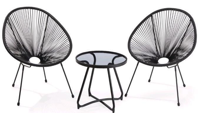 As New in Box CANVAS Acapulco All-Weather Wicker Outdoor/Patio Conversation Set w/Glass Tabletop, 3-pc, Retail's for $199.99