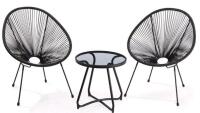 As New in Box CANVAS Acapulco All-Weather Wicker Outdoor/Patio Conversation Set w/Glass Tabletop, 3-pc, Retail's for $199.99