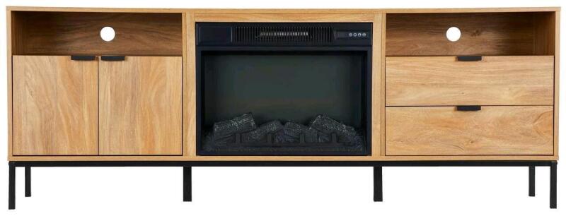As New CANVAS Alma Media Fireplace, 72-in. Retails for $730. 72" W x 15 3/8" D x 26 3/8" H