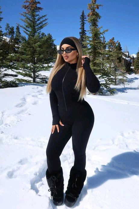 New Size Large Women's Juliet Snatched Jumpsuit, Black