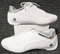 Like New PUMA Adults BMW MMS Future Kart Cat; White, Silver (Size 9.5)