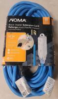 New Noma 16-gauge 32ft. Block Heater Extension Cord , Blue .