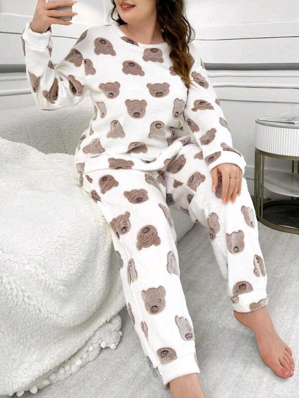 New Size Small Women's 2pc Super Fuzzy, Soft & Warm Teddy Bear Pajamas / Casual Wear Set