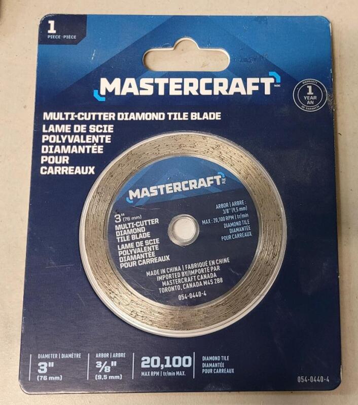 New - Mastercraft 3" Multi-cutter Diamond Tile Circular Saw Blade, For Dry/Wet Cutting