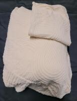 New - Beige Plush Couch Cover w/Pillow Case . For Average Size Couch