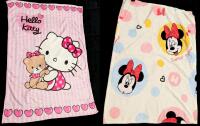 2 New Super Soft Minky Lap / Baby Blankets: Hello Kitty & Minnie Mouse, 28" &times; 37.5"