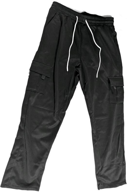 New Size Large Men's Cargo-Style Jogging Pants With Elastic Waist & Drawstrings