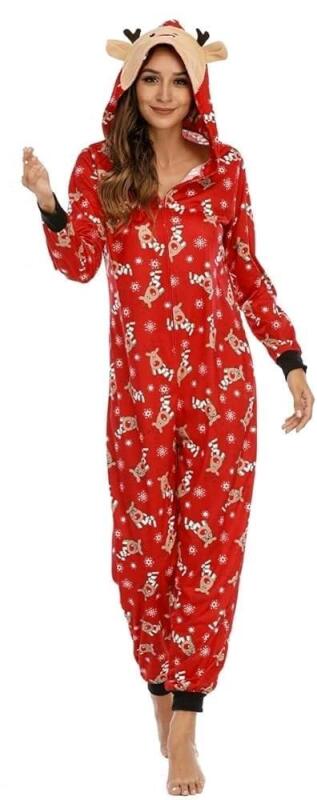 New Size Small Women's Adorable Christmas Reindeer Onesie Sleepwear