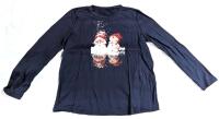 New Size XL Women's Long-Sleeve Adorable Snowmen Graphic Print Crewneck Top