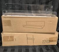 As New 2 Clear Shelves & TV Wall Mount Model PSMTK1