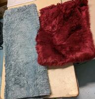 2 Large Shaggy Rugs. Blue (80" by 120") Red (40" by 56)