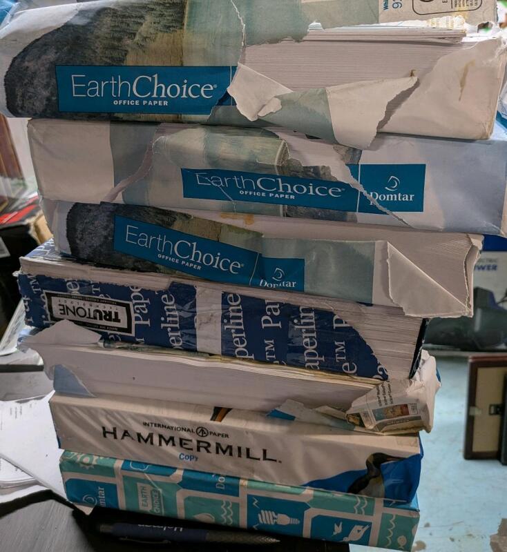 7 Packets of Printer Paper. Each Pack Contained Appoximatly 500 pages when originally made. Unknown Count Remains.
