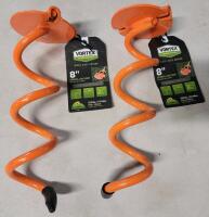 Two (2) New - Vortex 8" Outdoor Ground Spiral Anchors . 125lbs Pull Force