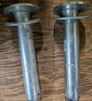 2 Large Metal Pins. 9" Long 3.6" Across on the head,