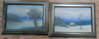 2 Vintage Framed Paintings of Board. By "Carter". 12.5" by 9.5"