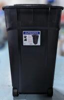 As-New United Solutions Plastic Rectangular Wheeled Outdoor Garbage Can, 31" Black, 121-L, Retails $69.99 New With Lids (Lids Not Included In This Lot)