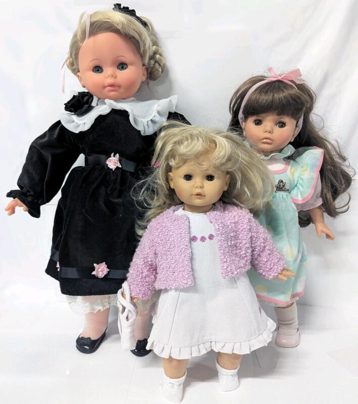 3 Vintage German & Italian Dolls With "Sleepy Eyes": ZAPF CREATION Colette 16", LISSI FASHION 19", ZANINI & ZAMBELLI 22"
